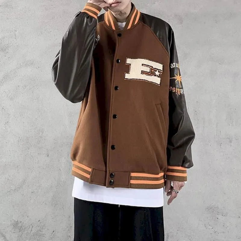 Spring/autumn American Retro Stitching Baseball Uniform Jacket Men Baseball Clothes Women Hip-hop Trend Oversize Casual Jacket