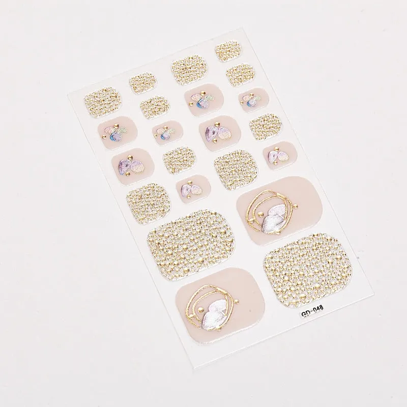 22 Tips/Sheet Shiny Nail Decoration Nail Adhesive Nail Accesoires Nail Art Decoration Nailart Sticker Adesivos Nail Tape