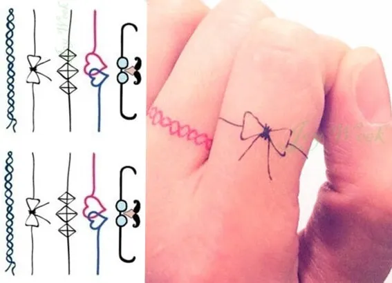 Waterproof Temporary Tattoo Sticker Small Cross Rose Flower on Finger Neck Hand Flash Tatoo Fake Tatto for Girl Women Men