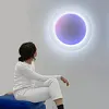 Modern simple living room round square creative wall lamp designer bedroom corridor aisle decorative painting full moon art wall lamp