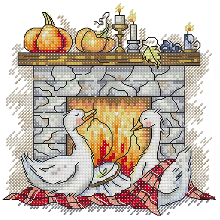 Joy Sunday-Embroidery Time Is Up (18*17CM) 14CT Stamped Cross Stitch gbfke