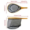 Wooden Handle Fishing Landing Net Soft Rubber Mesh Trout Catch and Release Net