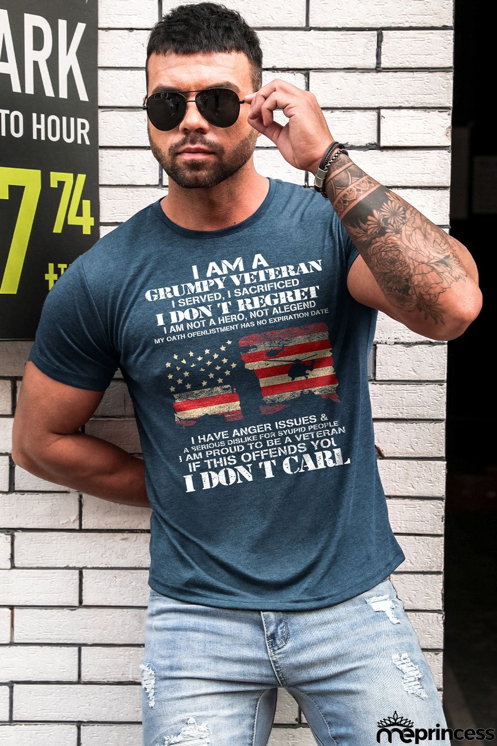 USA Flag Print Men's Tee