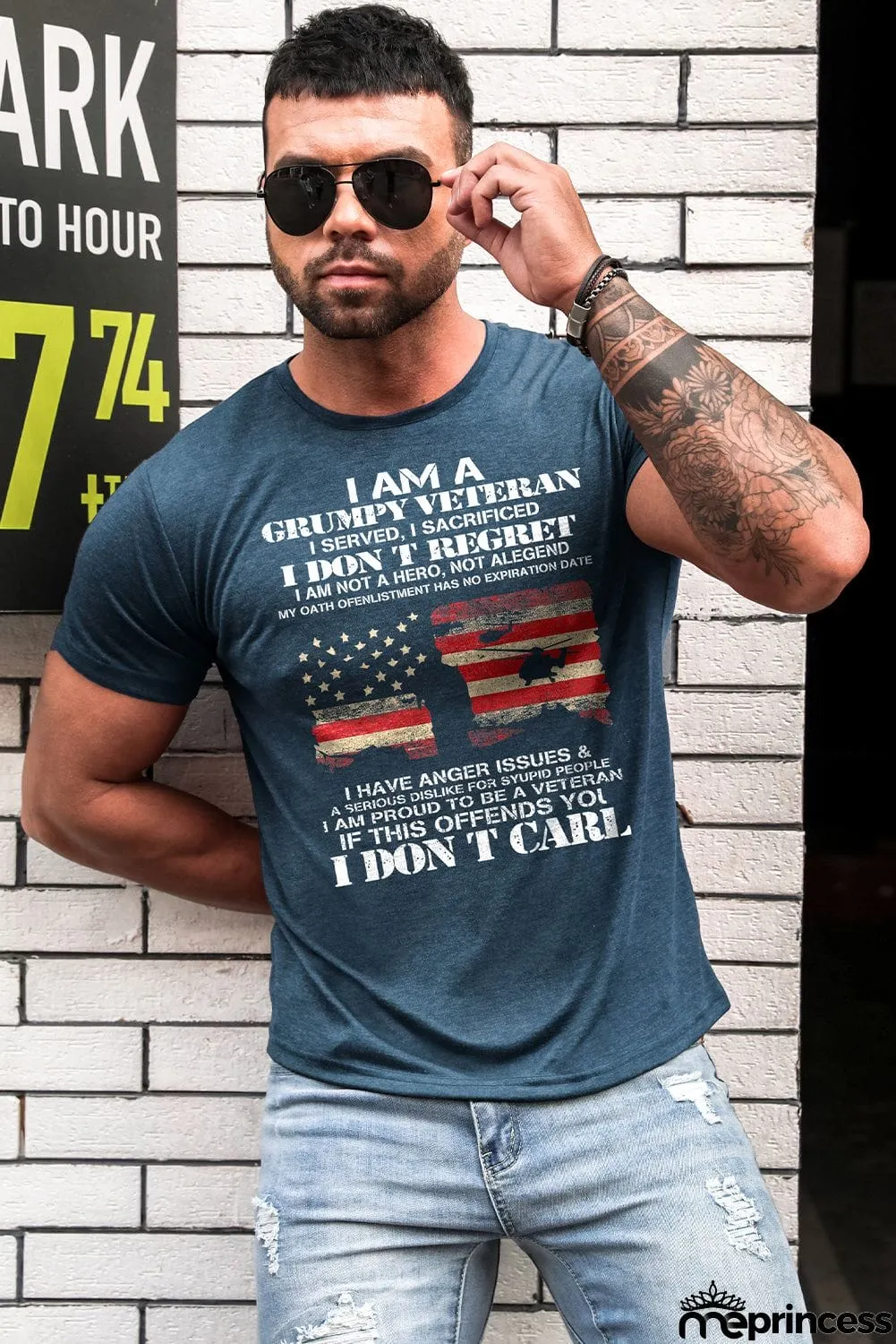USA Flag Print Men's Tee