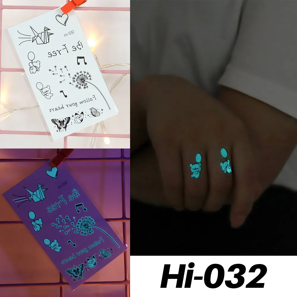 Sdrawing Luminous Tattoo Hand Finger Starry Star Universe for Kids Fake Tattoo Glowing In Dark Waterproof Temporary Tattoo Stickers