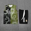 2025/2026 Real Madrid Pre-Match Training Black Green Vest+Shorts Football1:1 Thai Quality