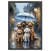 Rainy Umbrella Puppy-11CT Stamped Cross Stitch 40*60cm