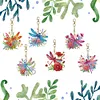 (US Local)6Pcs Acrylic Double Sided Dragonfly Diamond Painting Keychain for Bag Decor