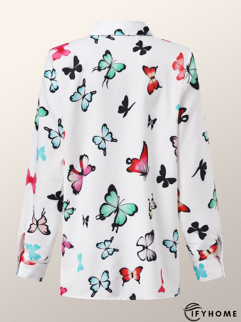 Shirt Collar Shift Holiday Butterfly  Top | IFYHOME