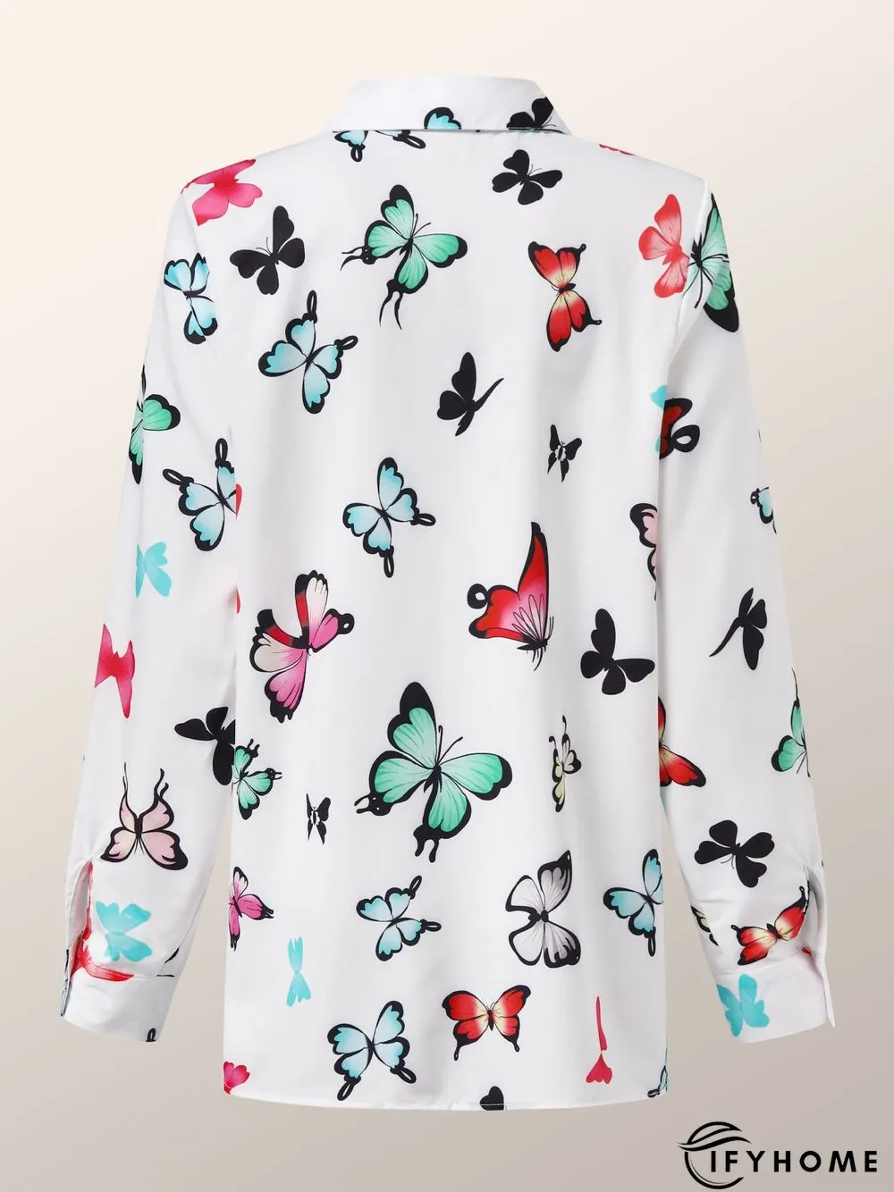 Shirt Collar Shift Holiday Butterfly  Top | IFYHOME