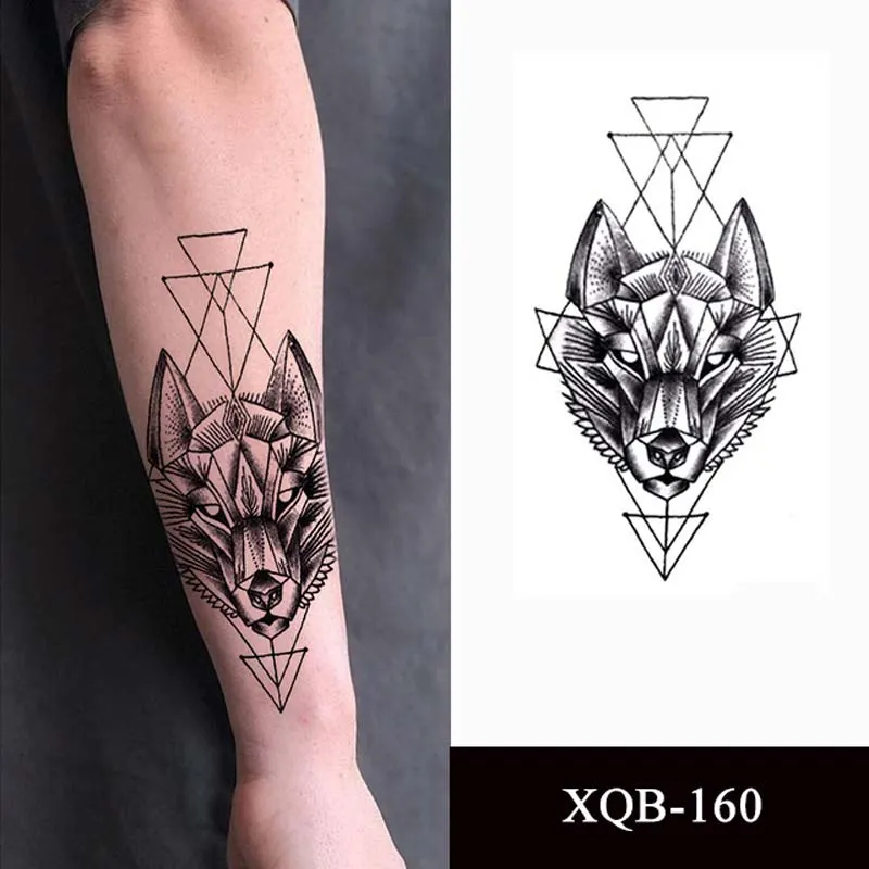 Sdrawing Forest Animal Temporary Tattoos for Men Wolf Tattoo Stickers Tiger Skull Skeleton Fake Tattoo for Women Arm Sleave