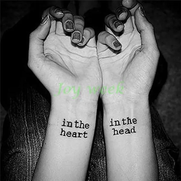 Waterproof Temporary Tattoo Sticker heartbeat wave French it is the life English letter women's tatto flash tatoo fake tattoos