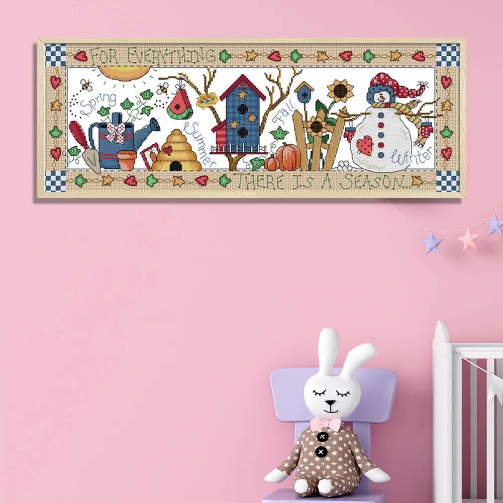 14ct Stamped Cross Stitch - Snowman(54*22cm)