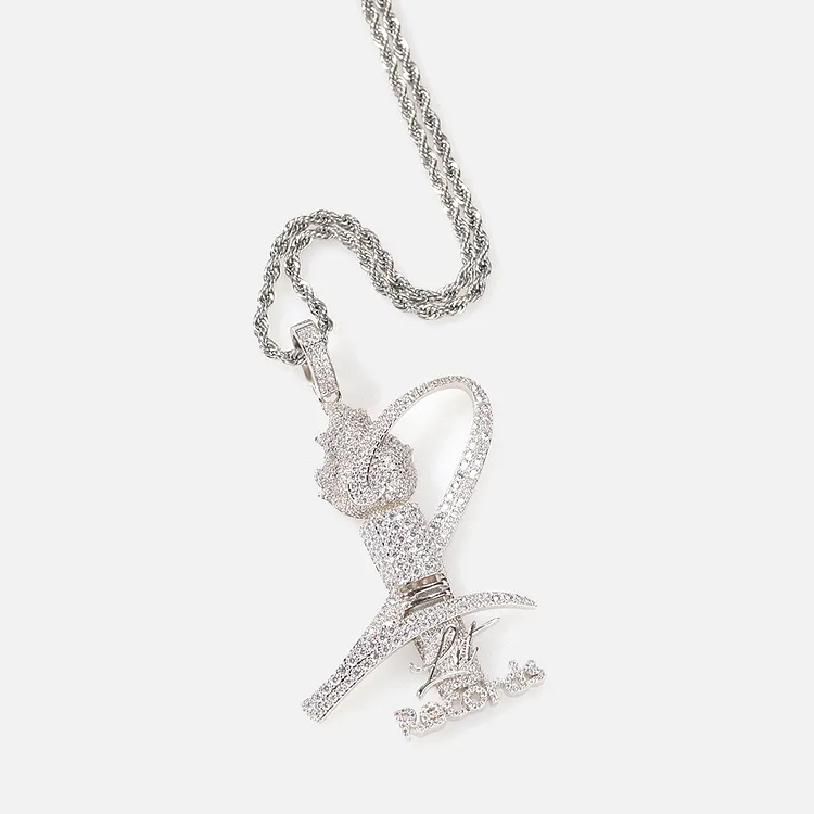 Iced Out Torch Pendants Bling Bling Necklaces Hip Hop