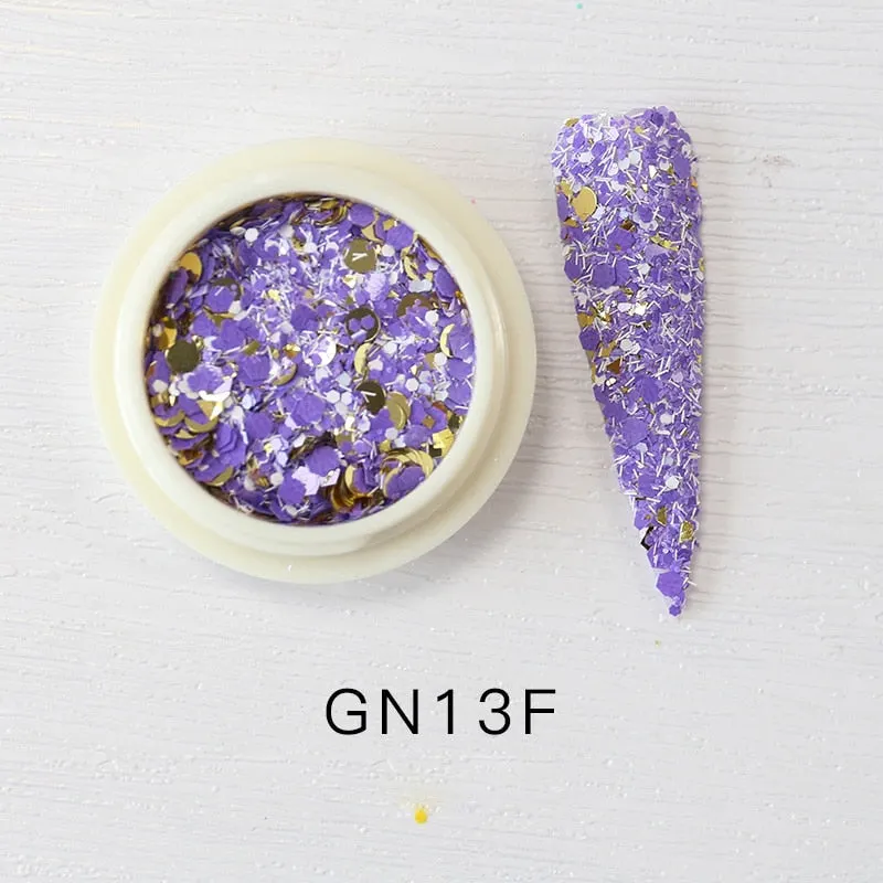 Iridescent 3D Ultrathin Sequins Nail Glitter Flakes Slices Purple White Sparkly DIY Tips Dazzling Paillette Nail Art Decorations