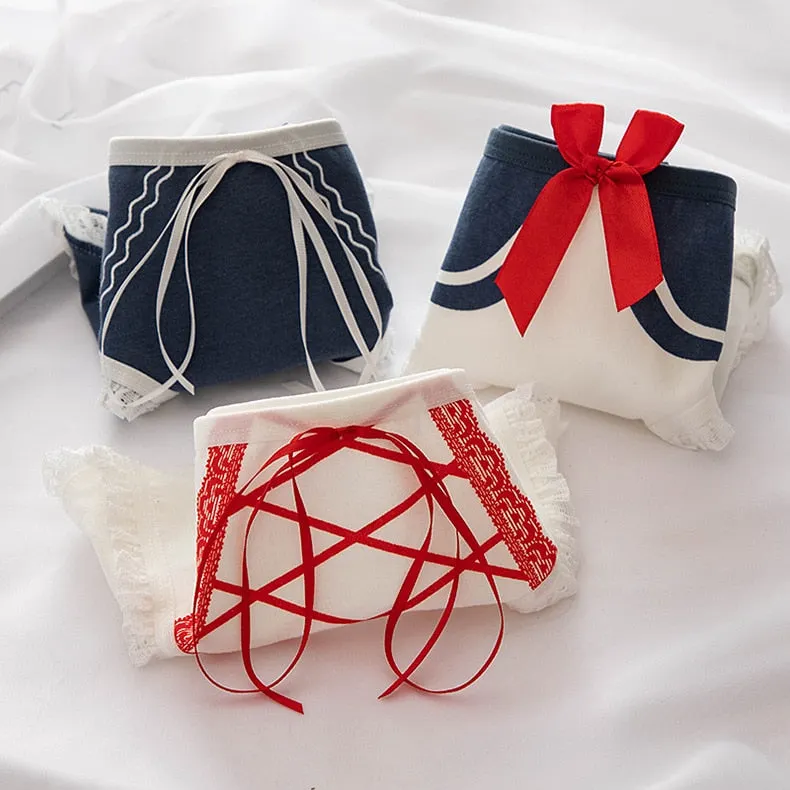 New Japanese Style Cotton Underwear Sexy Lace Panties Fashion Comfort Briefs Mid Waist Seamless Girl Underpants Female Lingerie