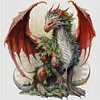 Christmas Pterosaur - 11CT Stamped Cross Stitch - 40*40cm - Dragon Xmas