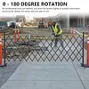 [US Local Warehouse] Retractable Outdoor Fence Expandable Barricade with Casters Free Standing Safety Barrier 0-180 Degree Rotating Folding Safety Gate Railing for Garage Home  (Dark Brown 61 in-11 Feet H-L)