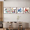 (4pcs) Flower Bird - 18CT Stamped Cross Stitch 20*20cm (Bundle Sale)