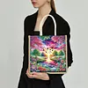 Diamond Painting Stream Dawn Scene Tote Bag Handbag
