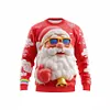 Unisex Santa Claus 3D Printed Casual Round Neck Sweatshirt Christmas Decoration Party