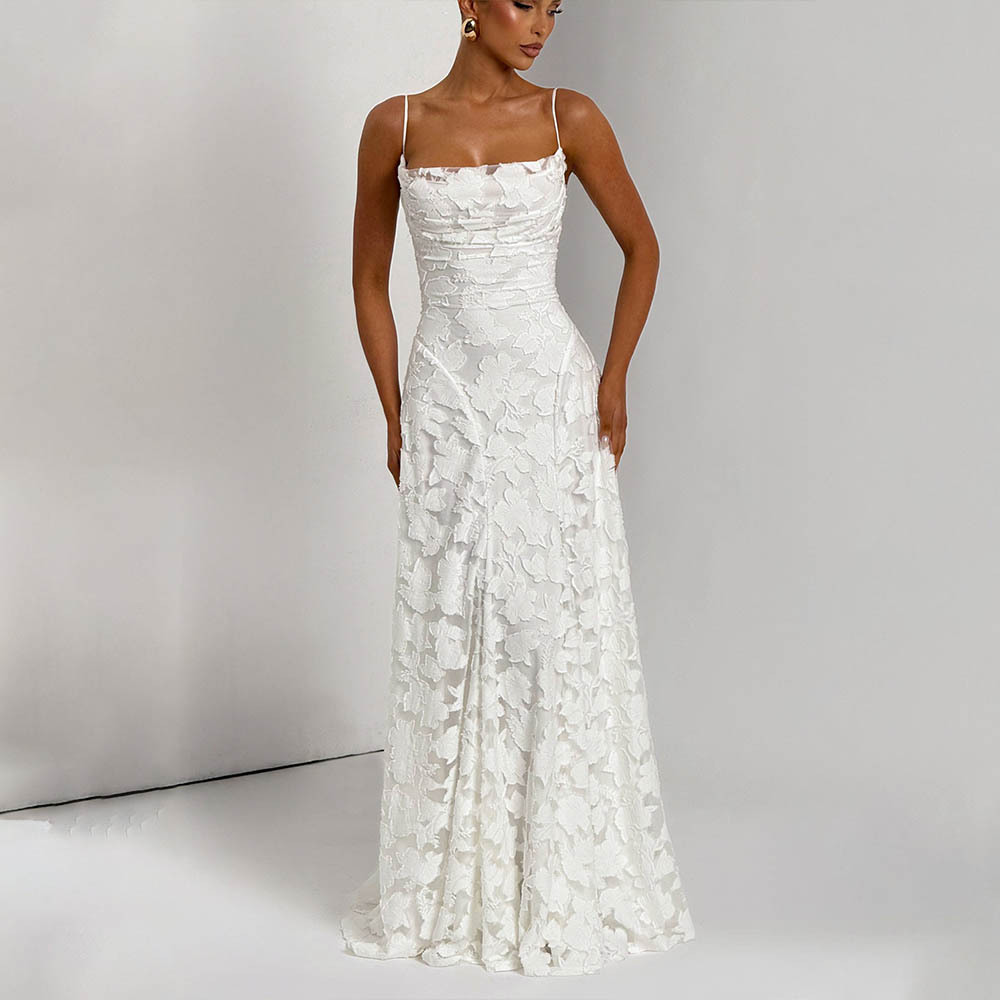 Sexy Suspender Chiffon Backless Dress elevenforest