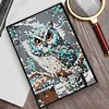 (US Local)5D DIY Owl Diamond Art Painting Notebook Kit Crystal Notepad Sketchbook Gifts