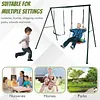 [US Local Warehouse] Swing Set Frame Rust Proof Outdoor Swing Stand Backyard Metal Hammock Stand Set Double Swinging Frame Set for Kindergarten Shopping Mall Park