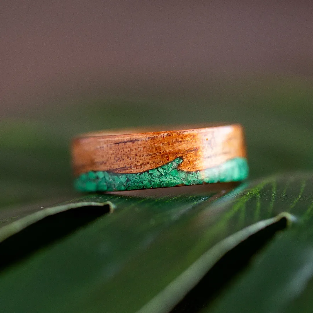 (In Stock) Koa & Malachite Waves 8mm