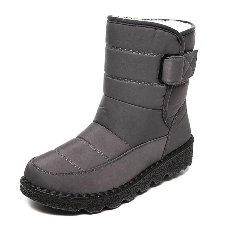 2021 New Winter High-top Plush Boots Water Proof Hook & Loop Plus Velvet Women's Shoes Long Tube Outdoor Snow Boots