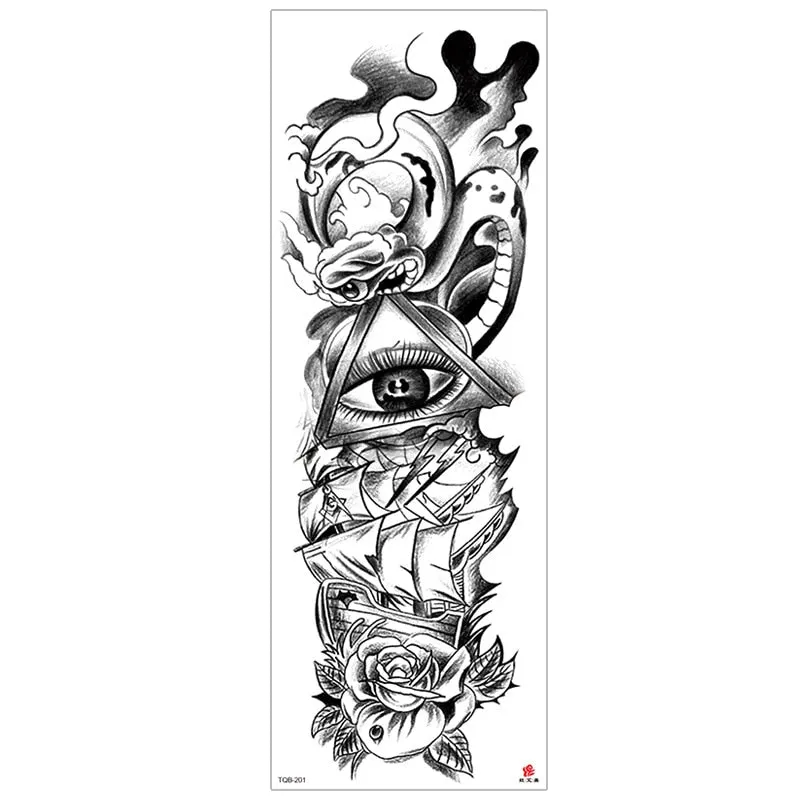 temporary tattoos for men robot full arm sleeve tattoo mechanical lion tiger waterproof tatto fake tatoo stickers body tatoo art