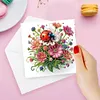 6Pcs Ladybug Bee Diamond Painting Greeting Card for Holiday Party Favors
