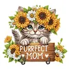 (US Local)Wooden Special Shape Cat 2 Hooks Diamond Painting Hook Rail for Wall Cabinet