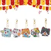 >SALE<5pcs DIY Easter Egg Diamond Painting Keychain Crystal Drill Keyring (YS008)