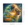 (US Local)Paint By Numbers Kit On Canvas DIY Oil Art Silhouette Lion Picture Decor40x40cm