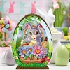 3D Wooden Easter Egg Rabbit Special Shaped Diamond Painting Lamp Desk Decor Kits
