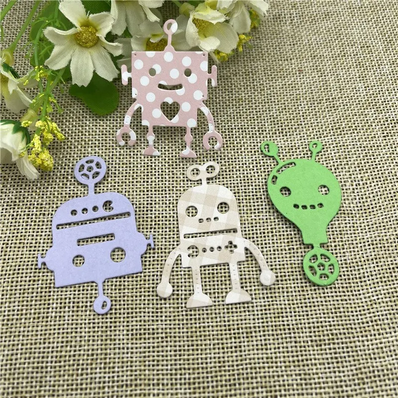 Robot combination Shaker Metal Cutting Dies Stencils For DIY Scrapbooking Decorative Embossing Handcraft Die Cutting Template