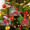 (US Local)12pcs Christmas Cardinal Diamond Painting Keychains Kit DIY Diamond Art Charms