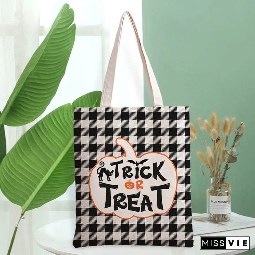 Ghost Spider Web Plaid Print Canvas Crossbody Bag