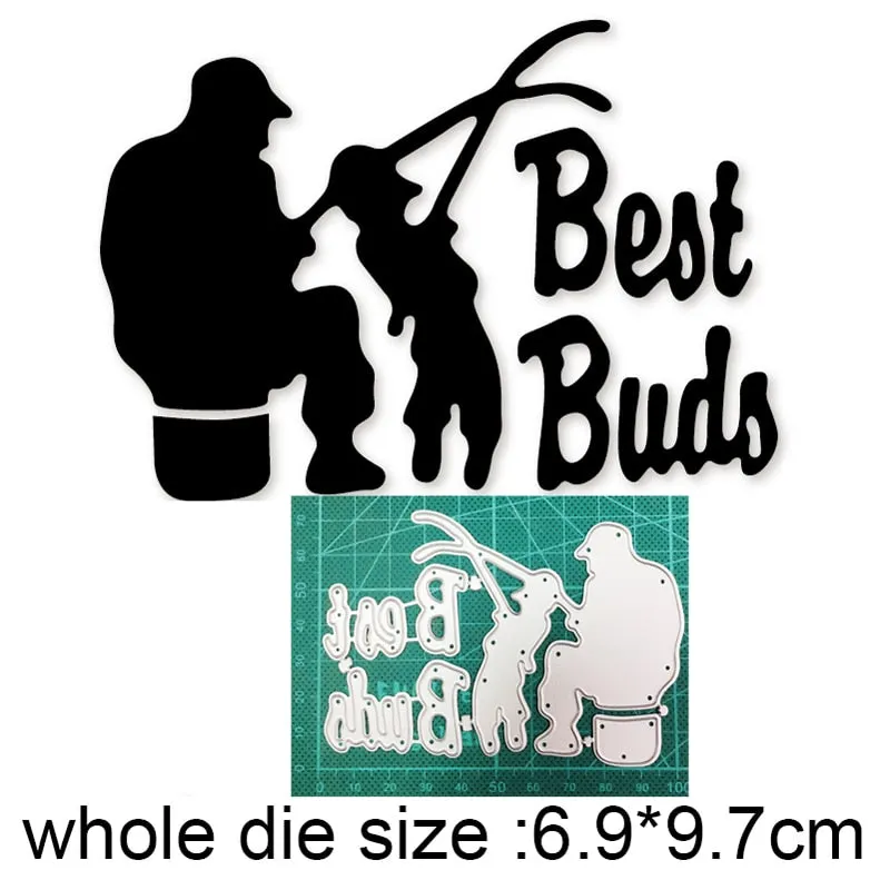 Craft Metal Cutting Dies Cut Die Mold Man Fishing Decoration Scrapbooking Dies Craft Paper Knife Mould Blade Punch Stencils Dies