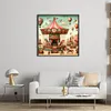 >SALE<Full Embroidery Eco-cotton Thread 11CT Print Carousel Cross Stitch Kit 50x50cm