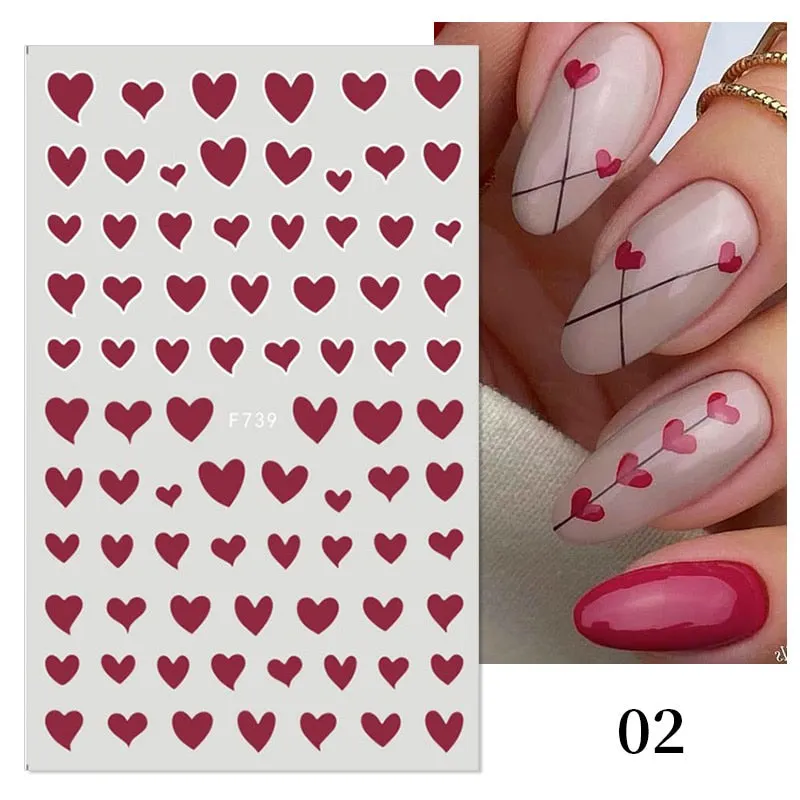 1 Sheet Russian Series Letter 3D Nail Sticker Flower Leaves Nail Transfer Beautiful Decals Slider Nail Art DIY Decoration