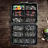 140pcs/box Fishing Accessories Kit Fishing Connector Swivels Center Pass Swivels