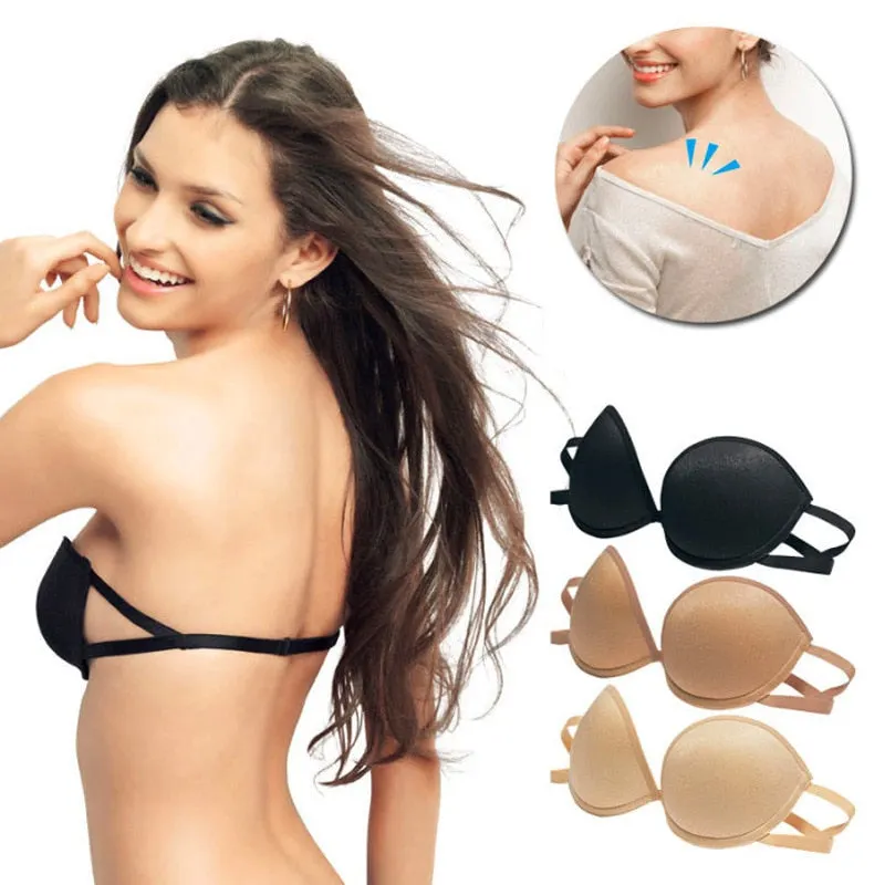Women Strapless Bra Sexy Invisible Push Up Bralette Front Closure Seamless Padded Underwear Party Wedding Brassiere Lingerie