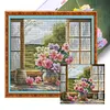 Windowsill Vase-14CT Stamped Cross Stitch 47*44cm/18.5*17.32in