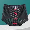 Seamless Printed One-Piece Ice Silk Hollow Lace Briefs