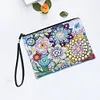 DIY Diamond Art Cosmetic Bag Flowers PU Women Clutch Kit