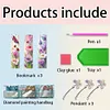(US Local)3Pcs Special Shape Flowers Butterfly 5D DIY Diamond Painting Bookmark Craft Kit