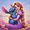 Rapunzel And Stitch-11CT Stamped Cross Stitch 40*40cm/15.75*15.75in