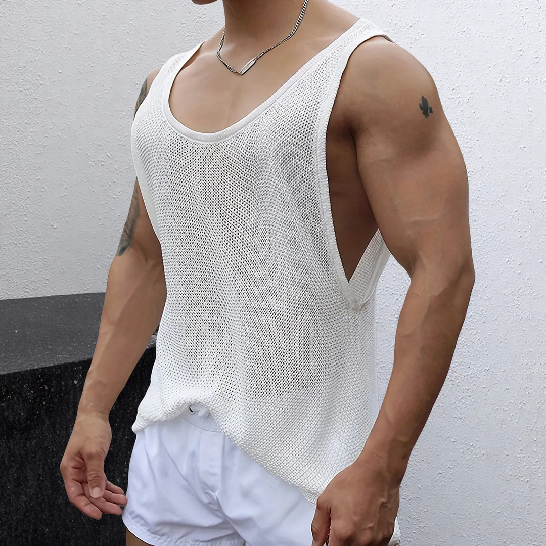 Uveng Uveng Men's New Summer Men's Sleeveless Knits Casual Loose Knits